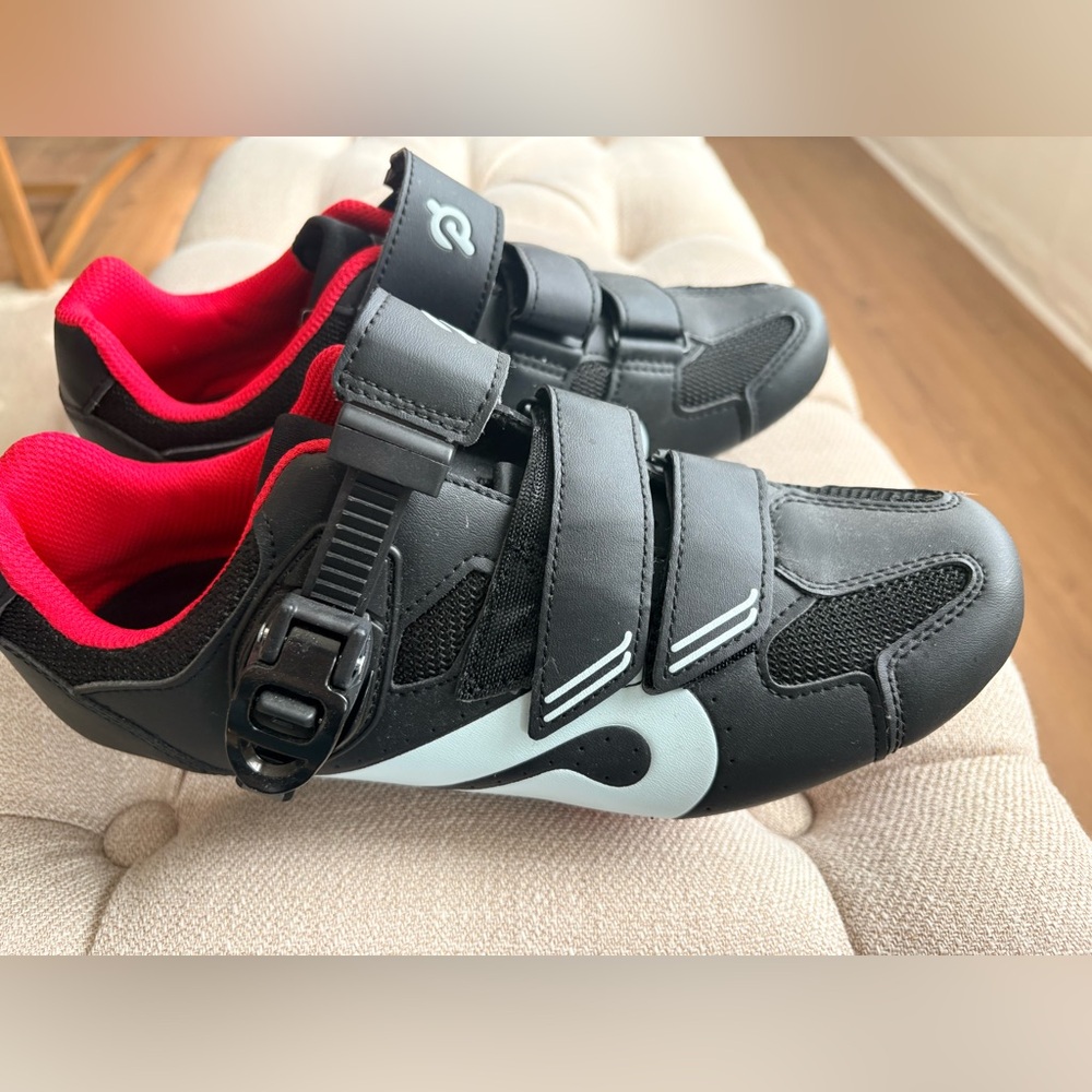 Peloton Black and Red Cycling Shoes
